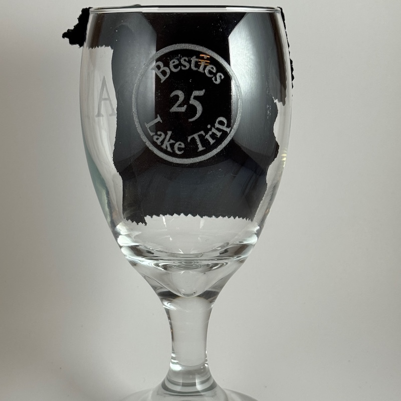 Laser etched water goblet